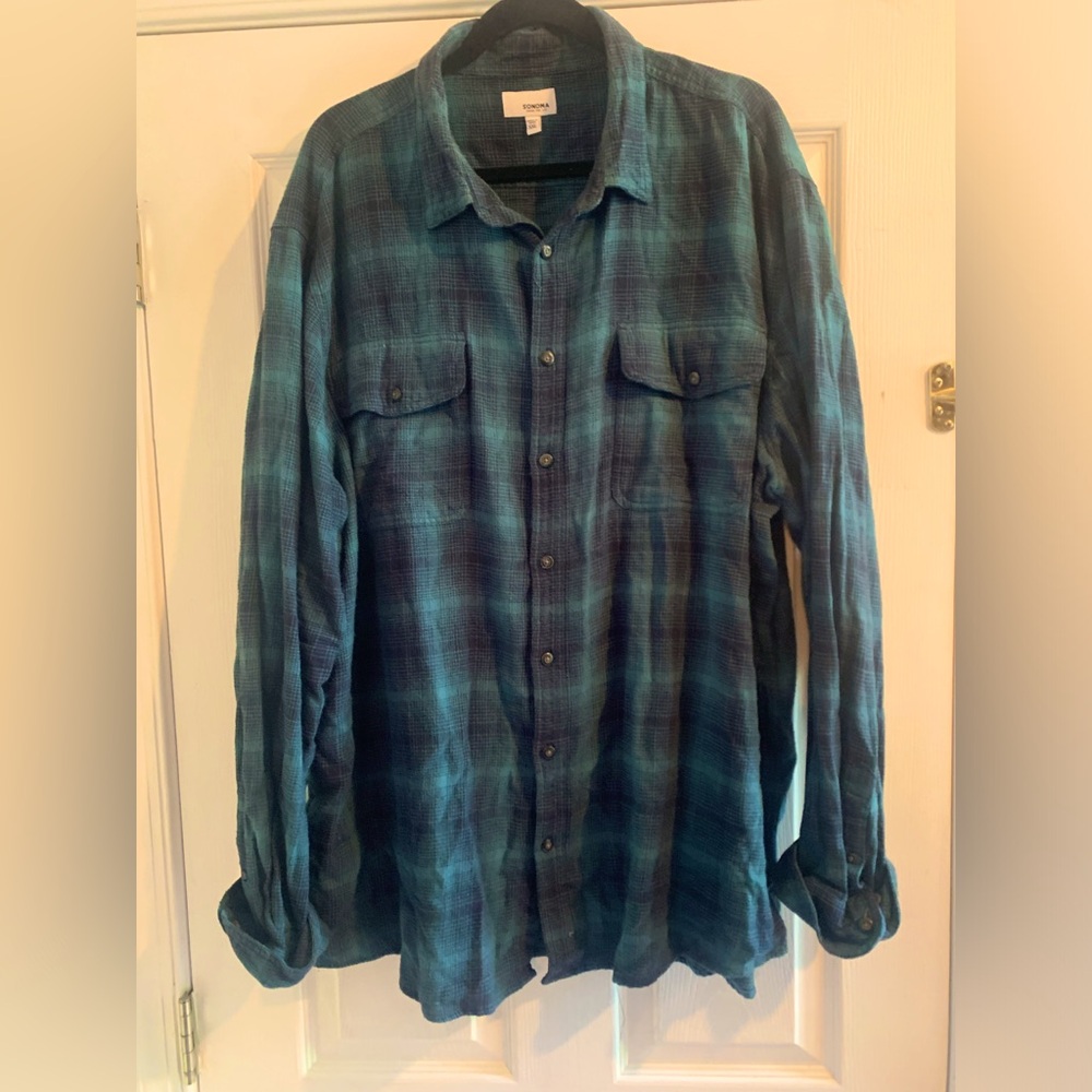 Mens long sleeve Sonoma Flannel shirt size XXL